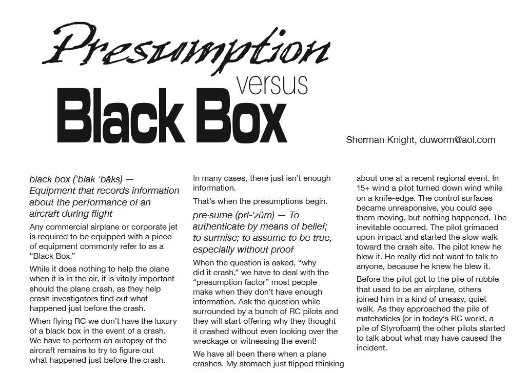 Presumptions vs the Black Box