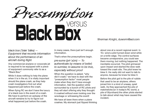 Presumptions vs the Black Box